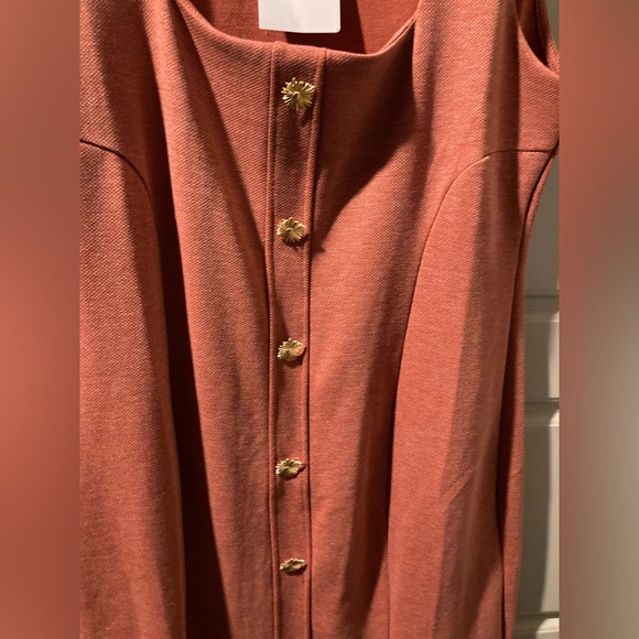 ZARA NWT Buttoned Pique Dress - Picture 6 of 8